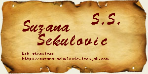 Suzana Sekulović vizit kartica